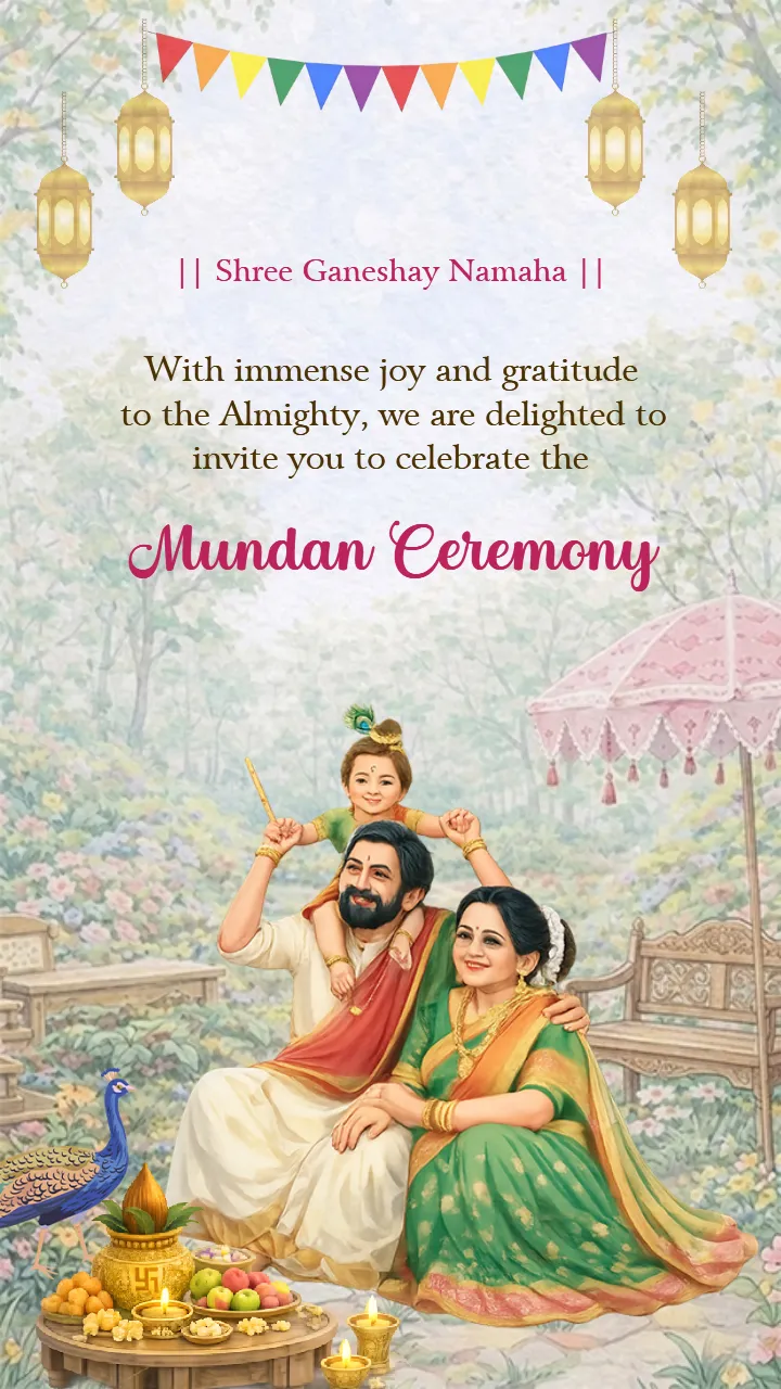 Mundan Ceremony Invitation Video with Traditional Design