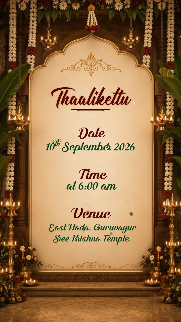 3D Malayalam Wedding Invitation Video for Kerala Wedding