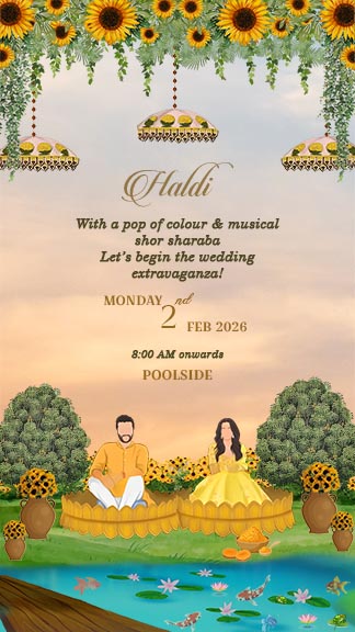 Sunset Theme Wedding Invitation Video Template For Couple