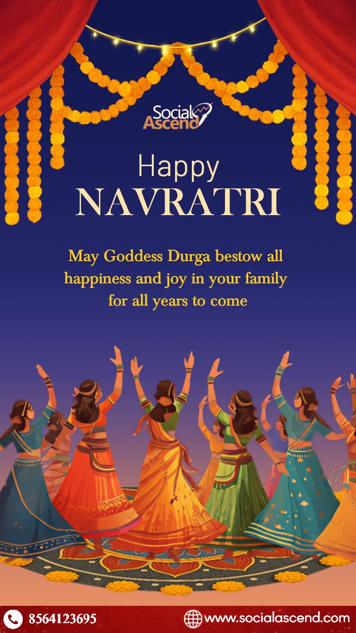 Navratri Images Branding Post with Quotes and Garba Vibes