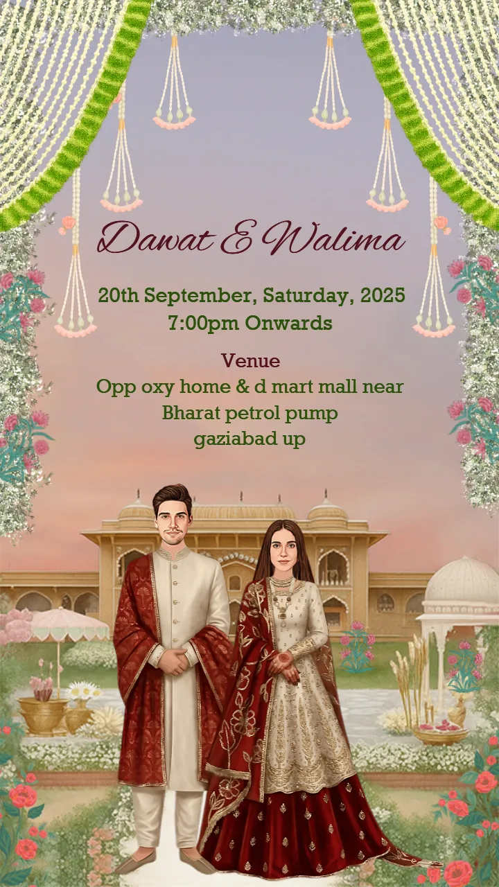 Muslim Wedding Invitation Video Garden Palace Style