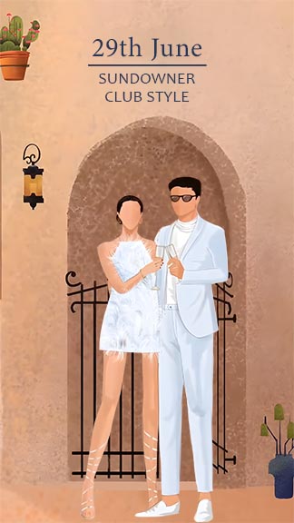 Stylish Wedding Invitation with Nature and Sky Theme