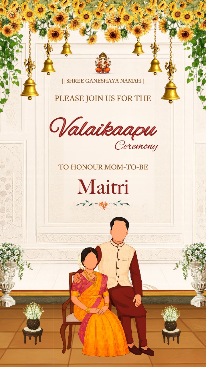 Tamil Baby Shower Invitation Video with Traditional Theme
