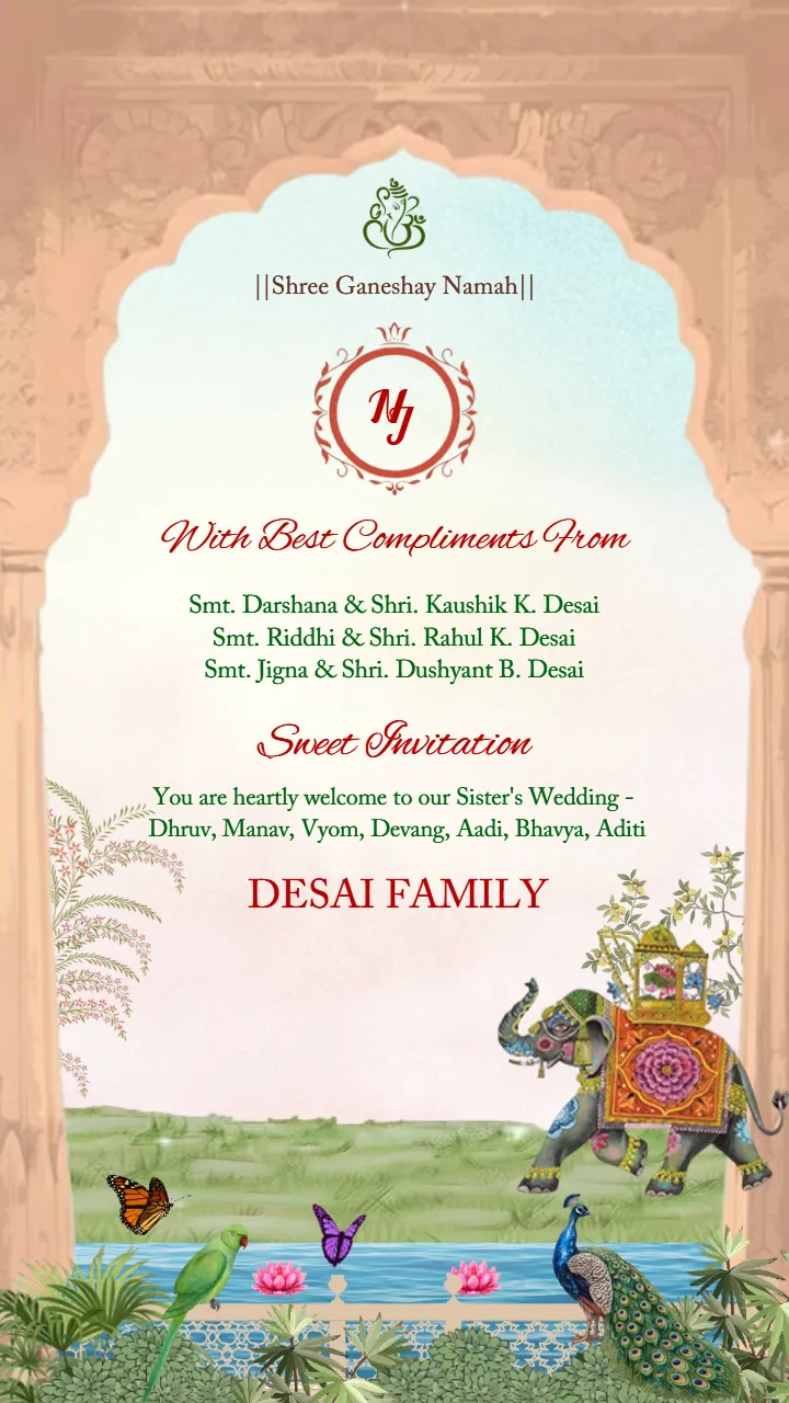 Wedding invitation video Traditional Wedding Theme