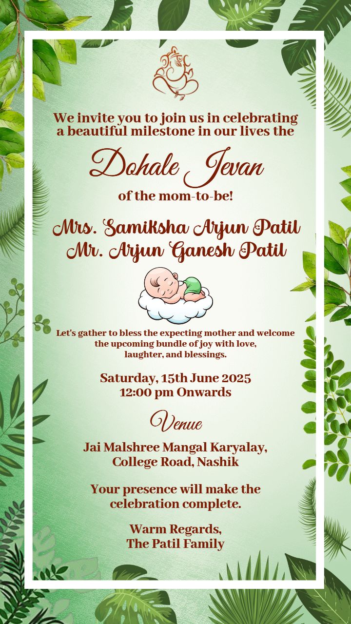 Floral Baby Shower Invitation Video In Marathi Style