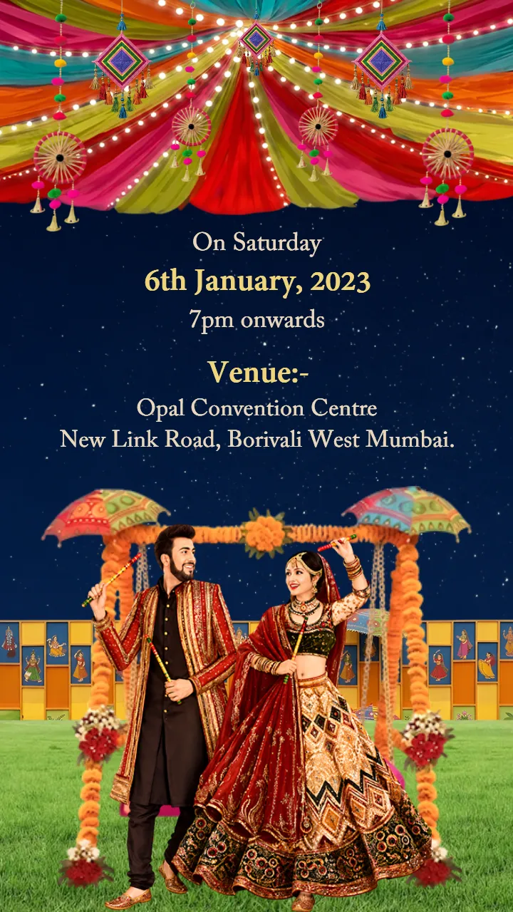 Wedding Garba Night Invitation Video for Grand Events