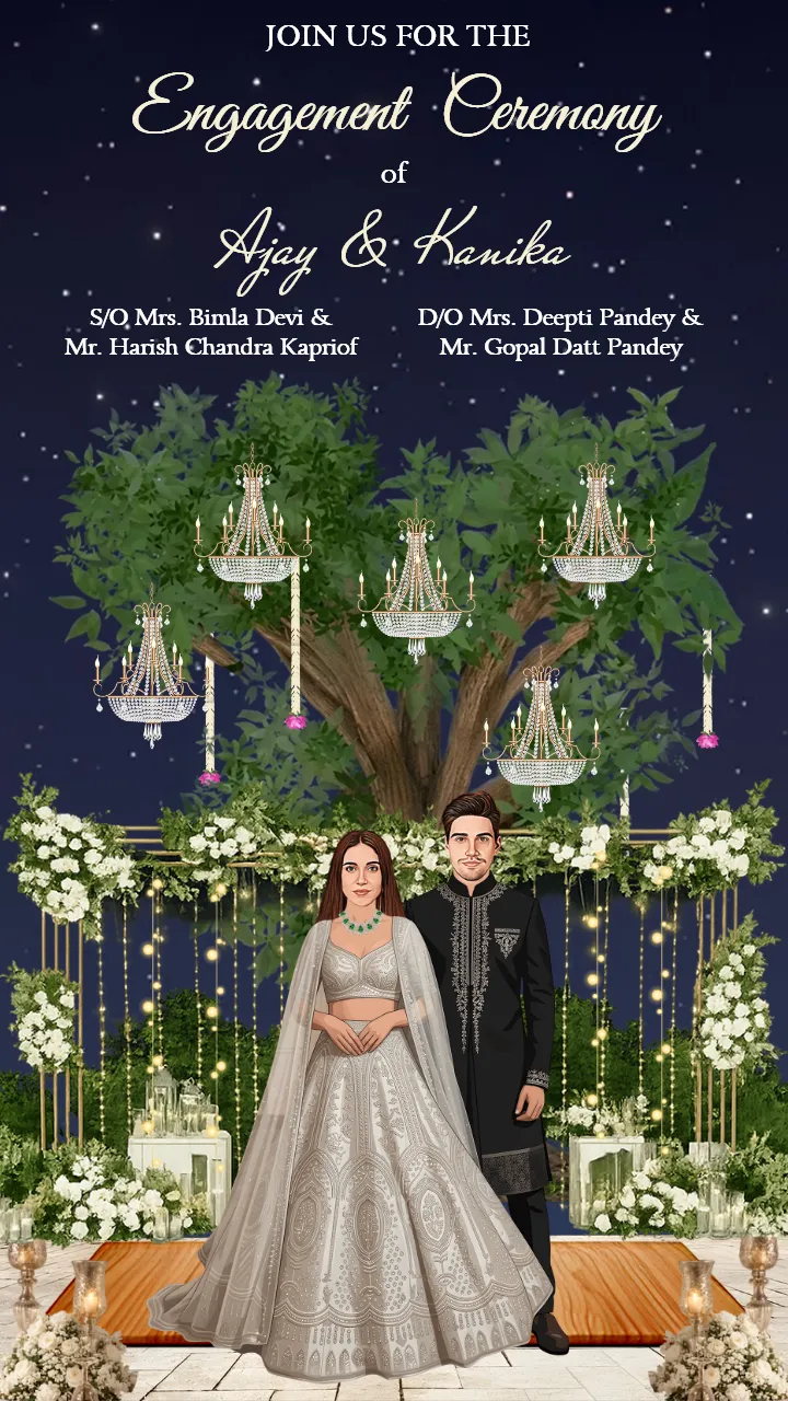 Stylish Engagement Invitation Video Maker Online