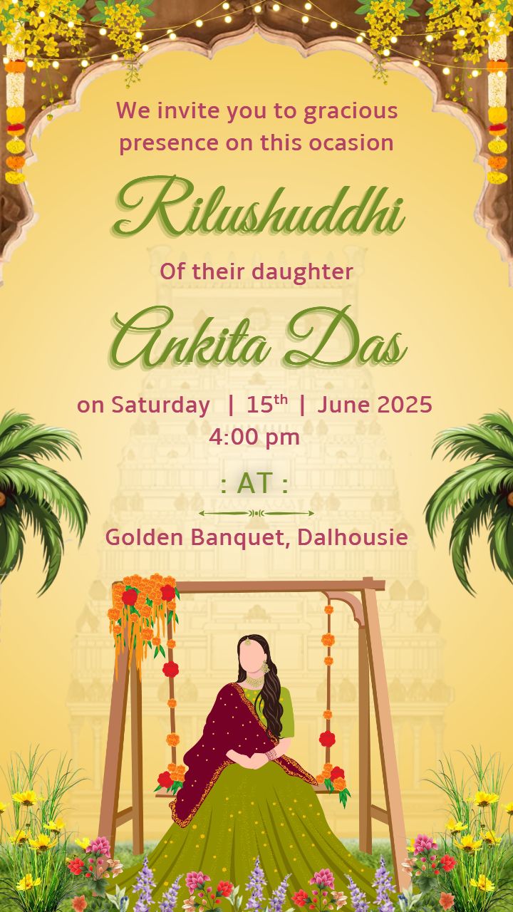 Ritushuddhi Ceremony Invitation Card Online Download