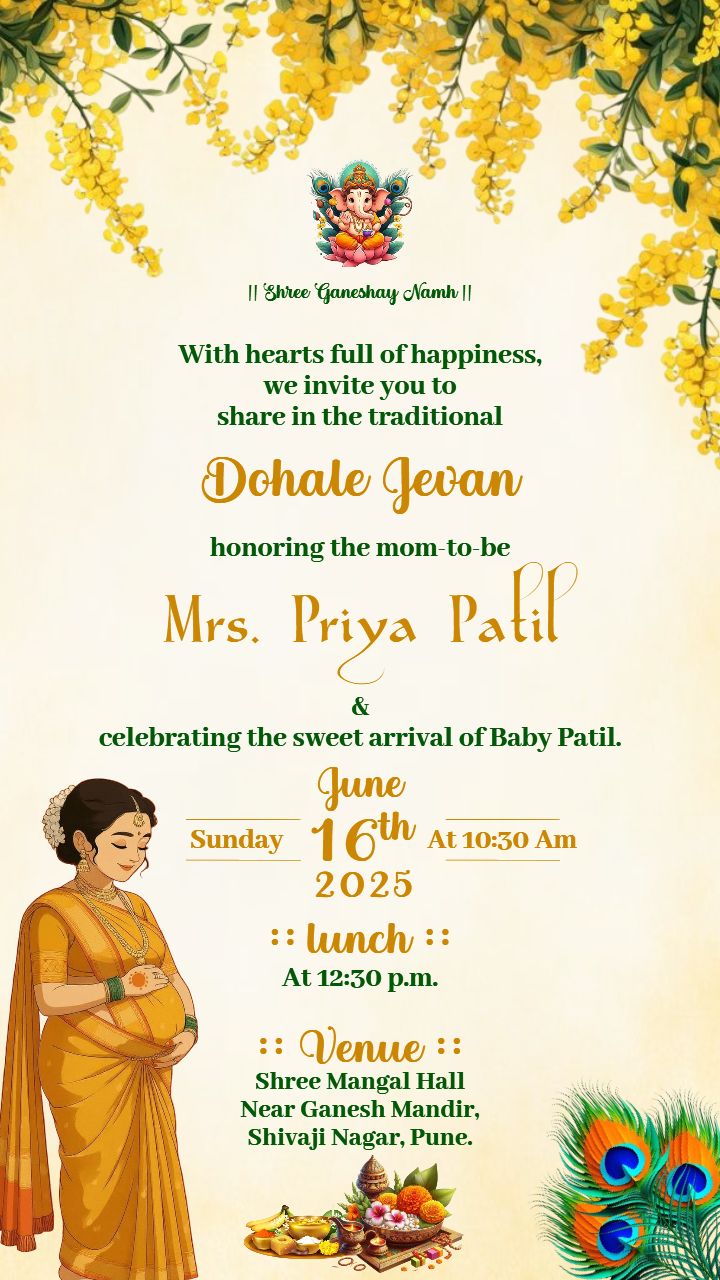 Elegant Dohale Jevan Function Invitation Video Design