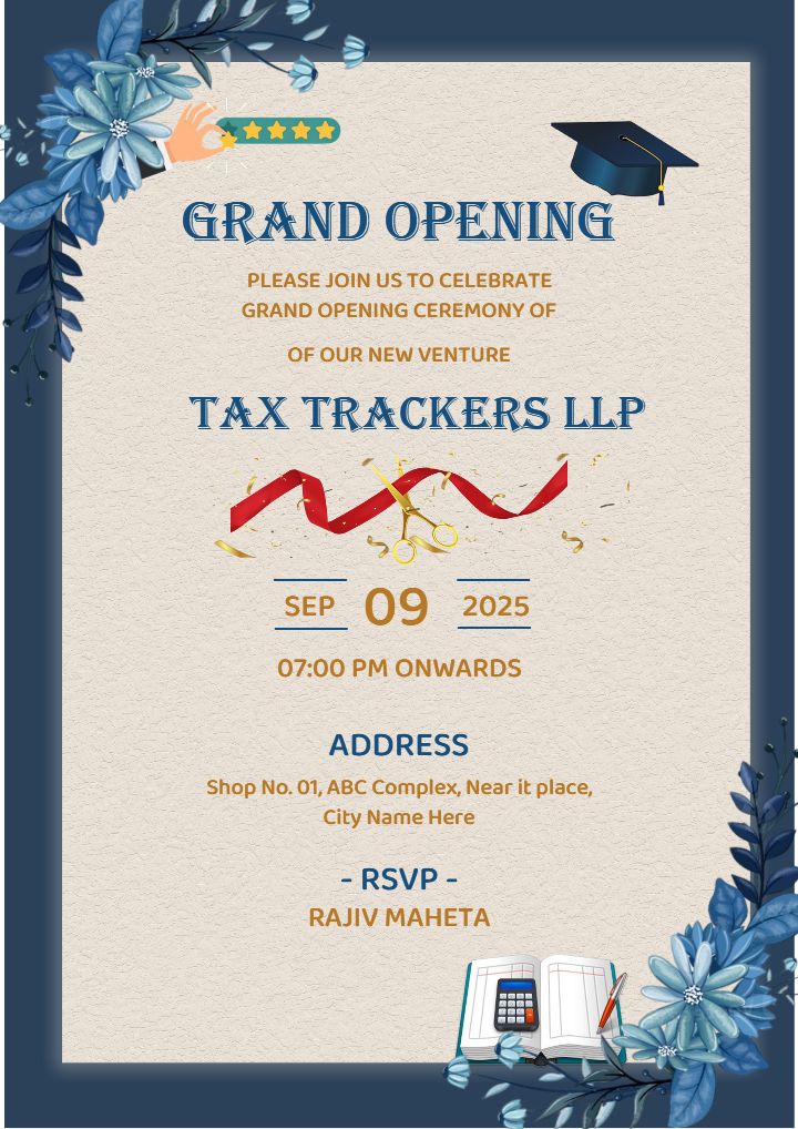 Stylish Tax Office Inauguration Invitation Template