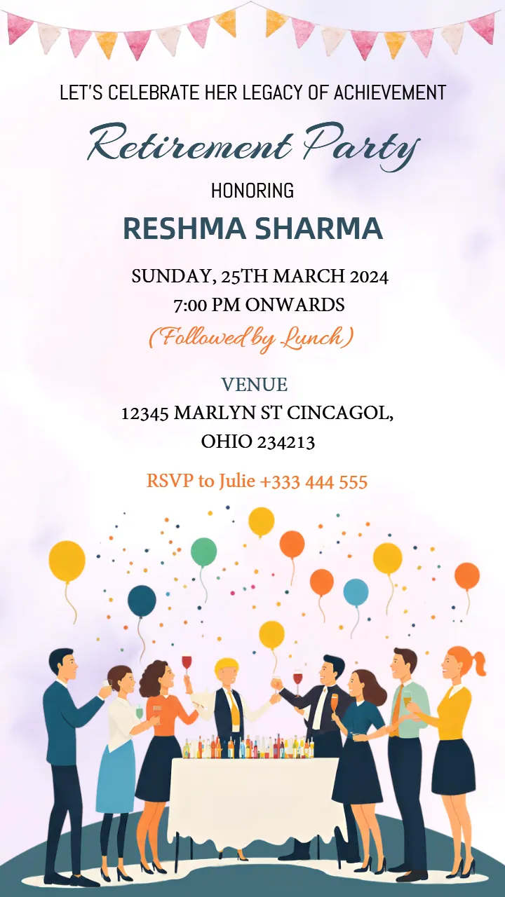 Retirement Party Invitation Card for Employee Honor