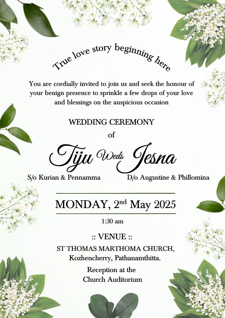 Enchanting Wedding Invitation with Delicate Floral Accents