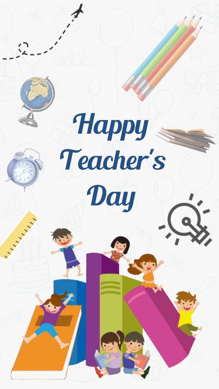Happy Teachers Day Creative Design Image with Bright Colors
