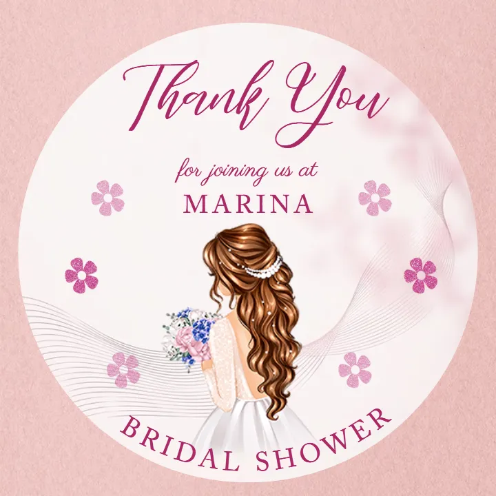 Bridal Shower Favor Thank You Tags for Premium Gift Packagin