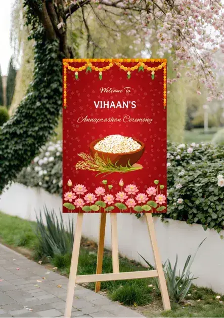 Annaprashan Invitation Board Template with Flowers