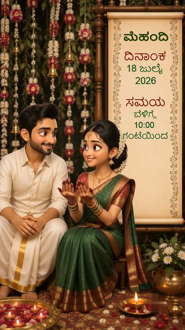 3D Kannada Wedding Invitation Video for Temple Wedding Theme