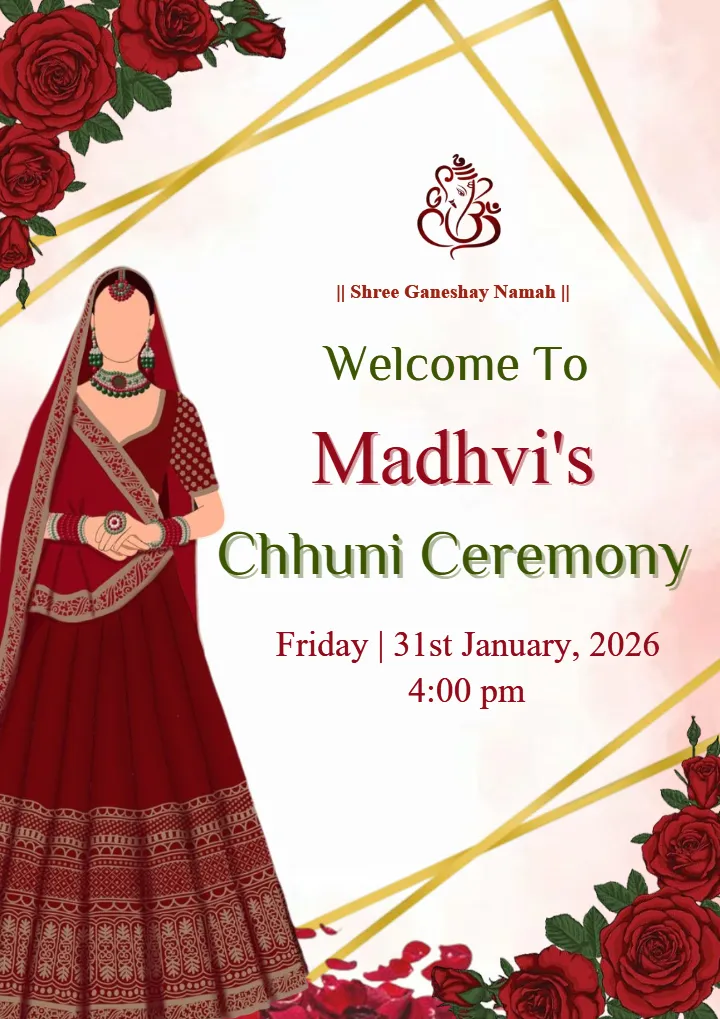 Decorative Chunni Ceremony Welcome Board with Roses