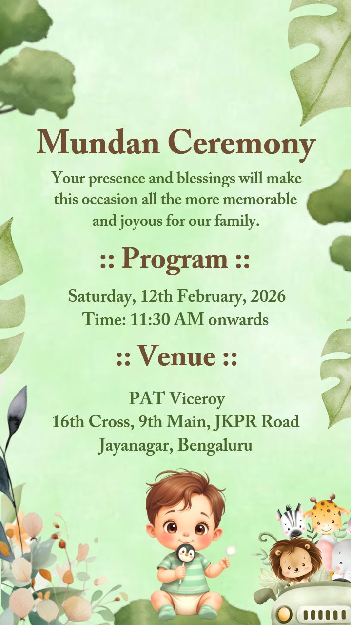 Download Baby Mundan Ceremony Video Invite Today