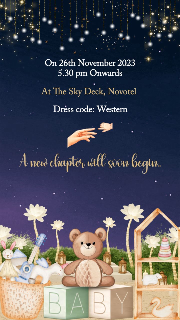 Starry Night With Couple Baby Shower Celebration Invitation Video