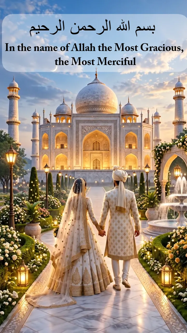 3D Muslim Wedding Invitation Video with Crescent Moon Arch