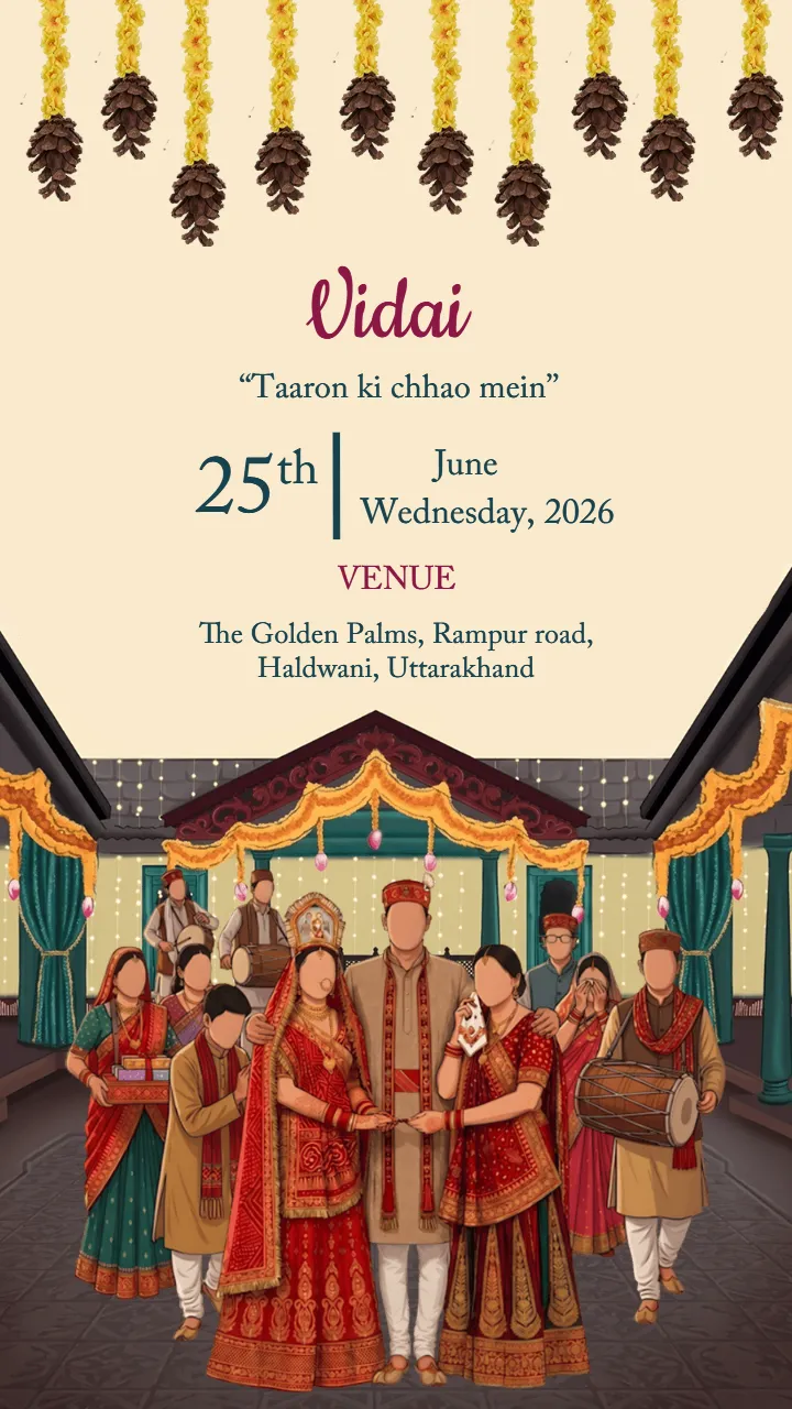 Pahadi Wedding Invitation Video for Mountain Weddings