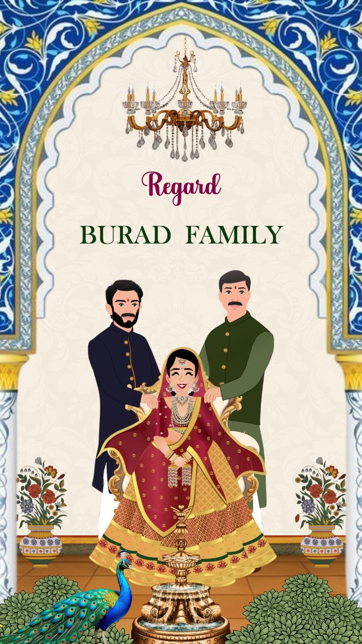 Traditional Mayara Invitation Video with Peacocks Theme