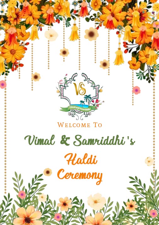 Free Haldi Ceremony Welcome Board
