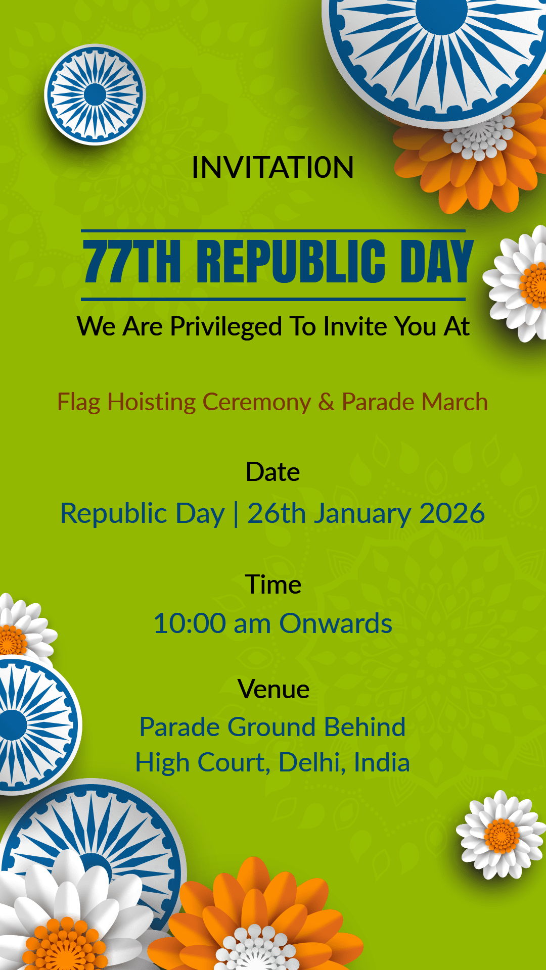 Republic Day Celebration Invitation Story Template
