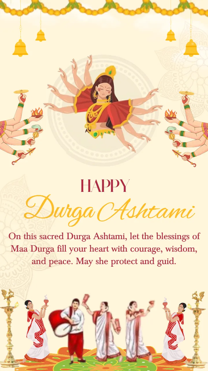 Durga Ashtami Photo Download With Wishes for Navratri 2025