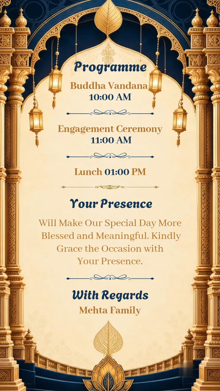 Buddhist Engagement Invitation Video With Golden Buddha