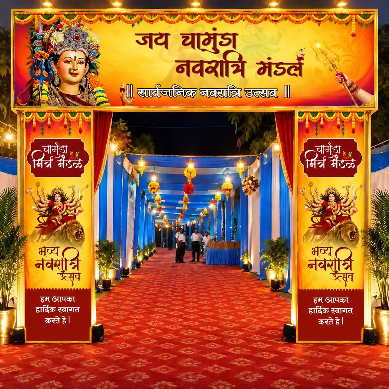 2D Navratri Mandap Design Ideas for Modern Pandal Decoration