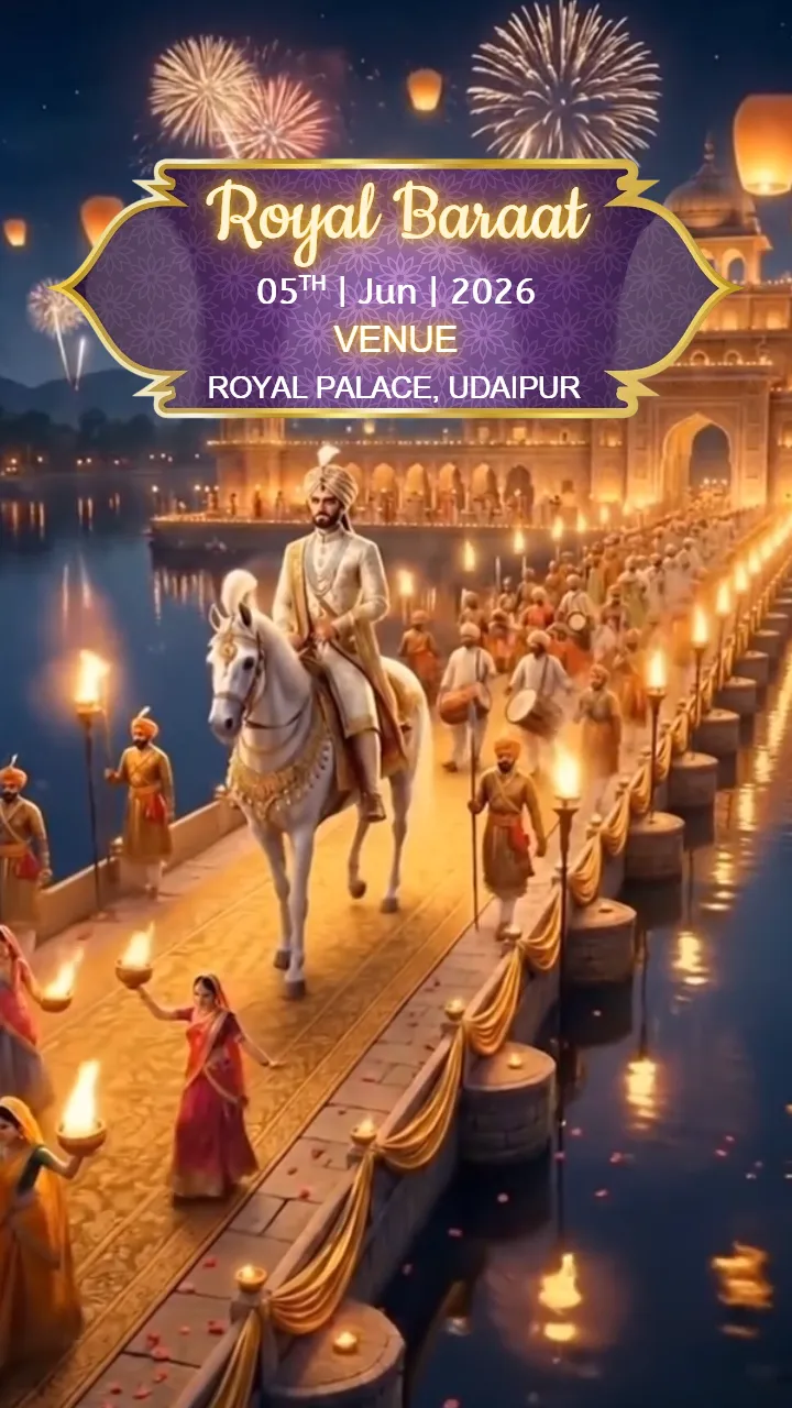 3D Wedding Invitation Video Udaipur Palace Theme Invite