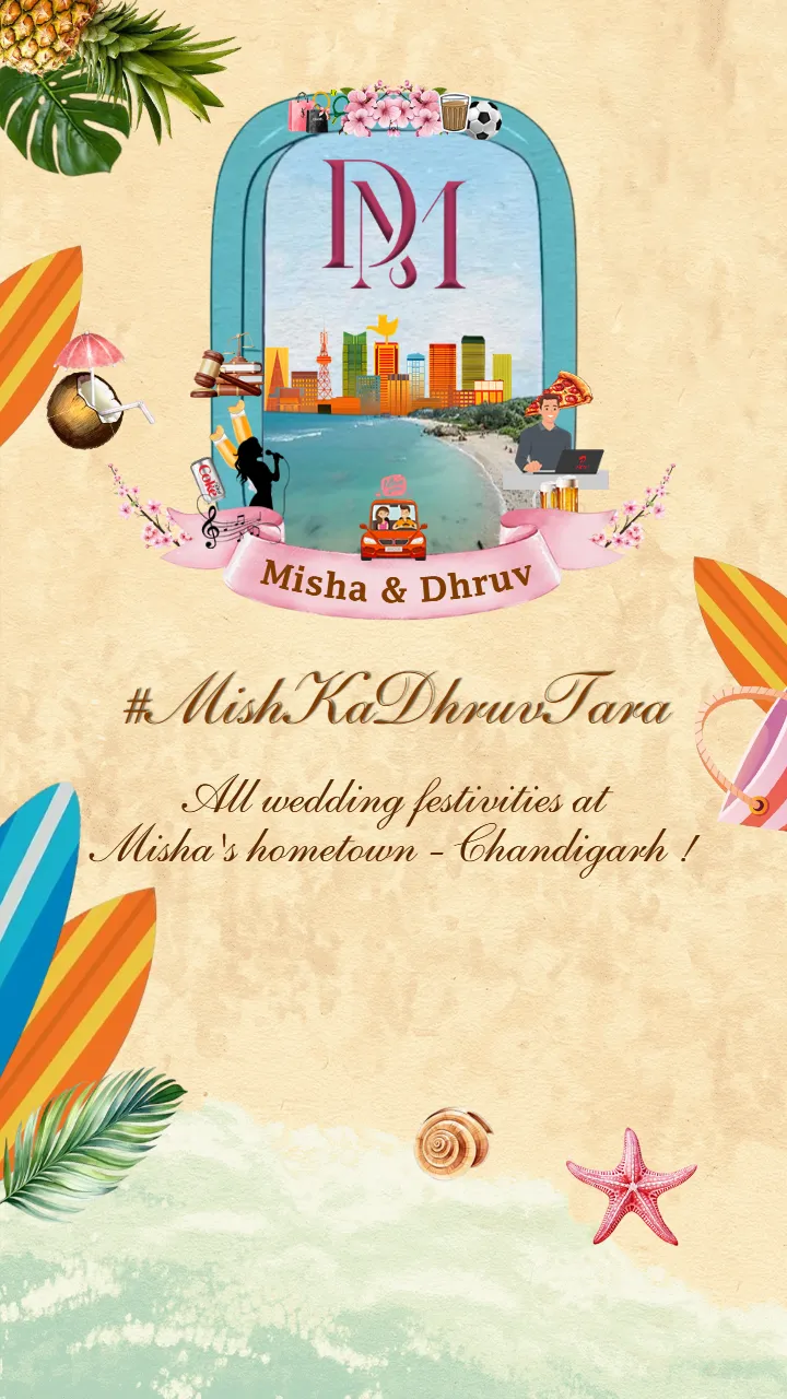 Indian wedding invitation video in modern travel style