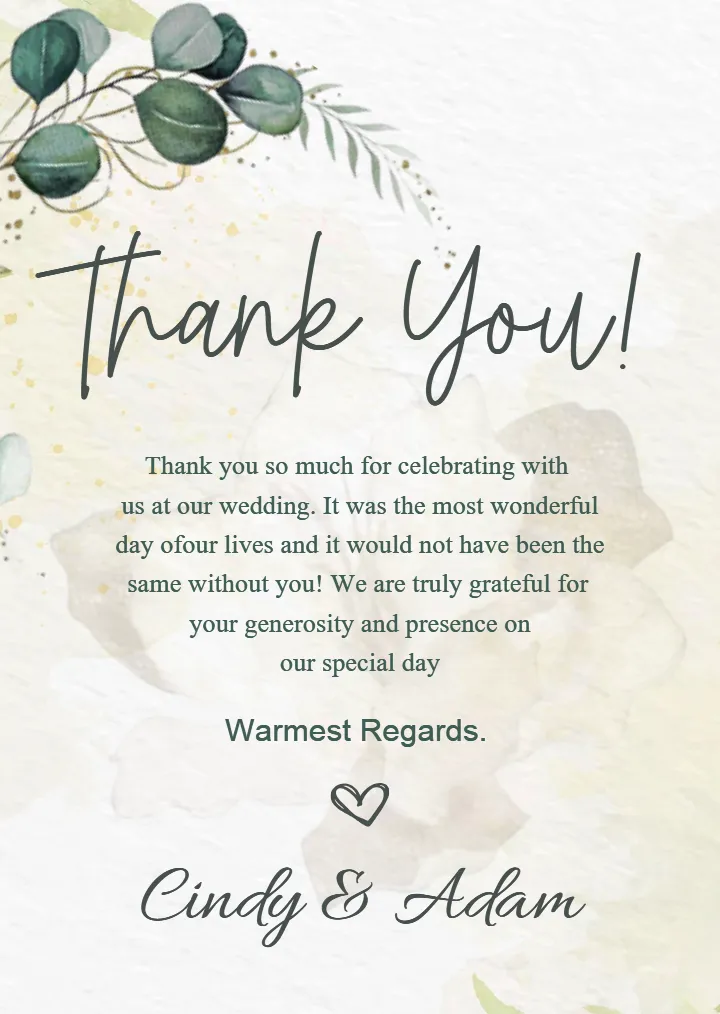 Charming Wedding Thank You Card Design for Every Theme