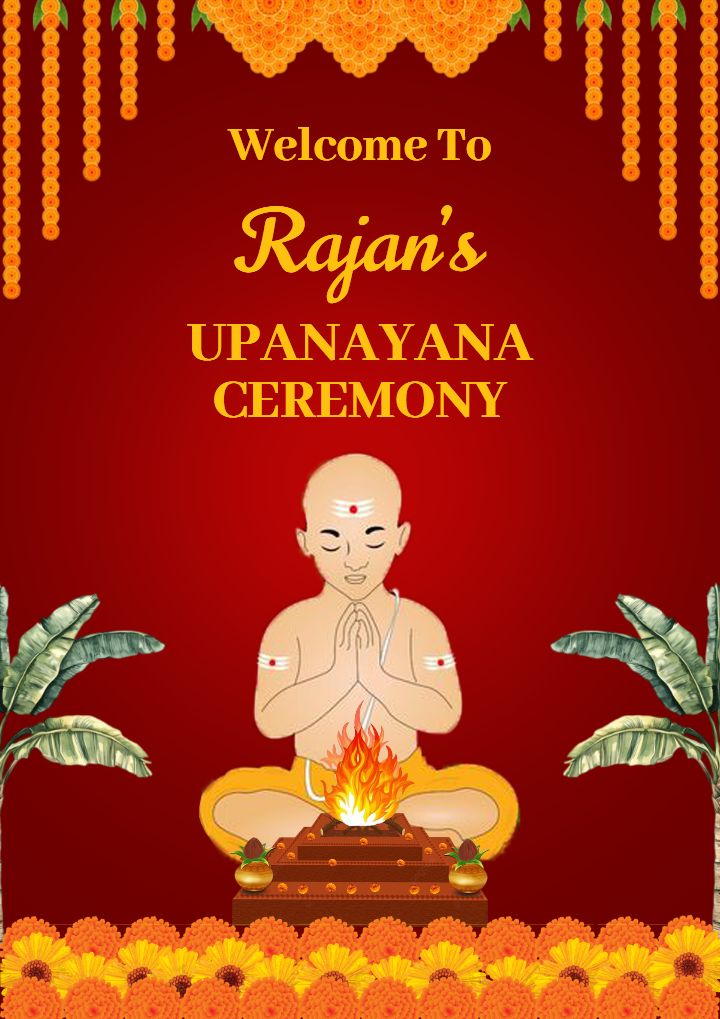 Upanayana Welcome Standee with Boy Illustration