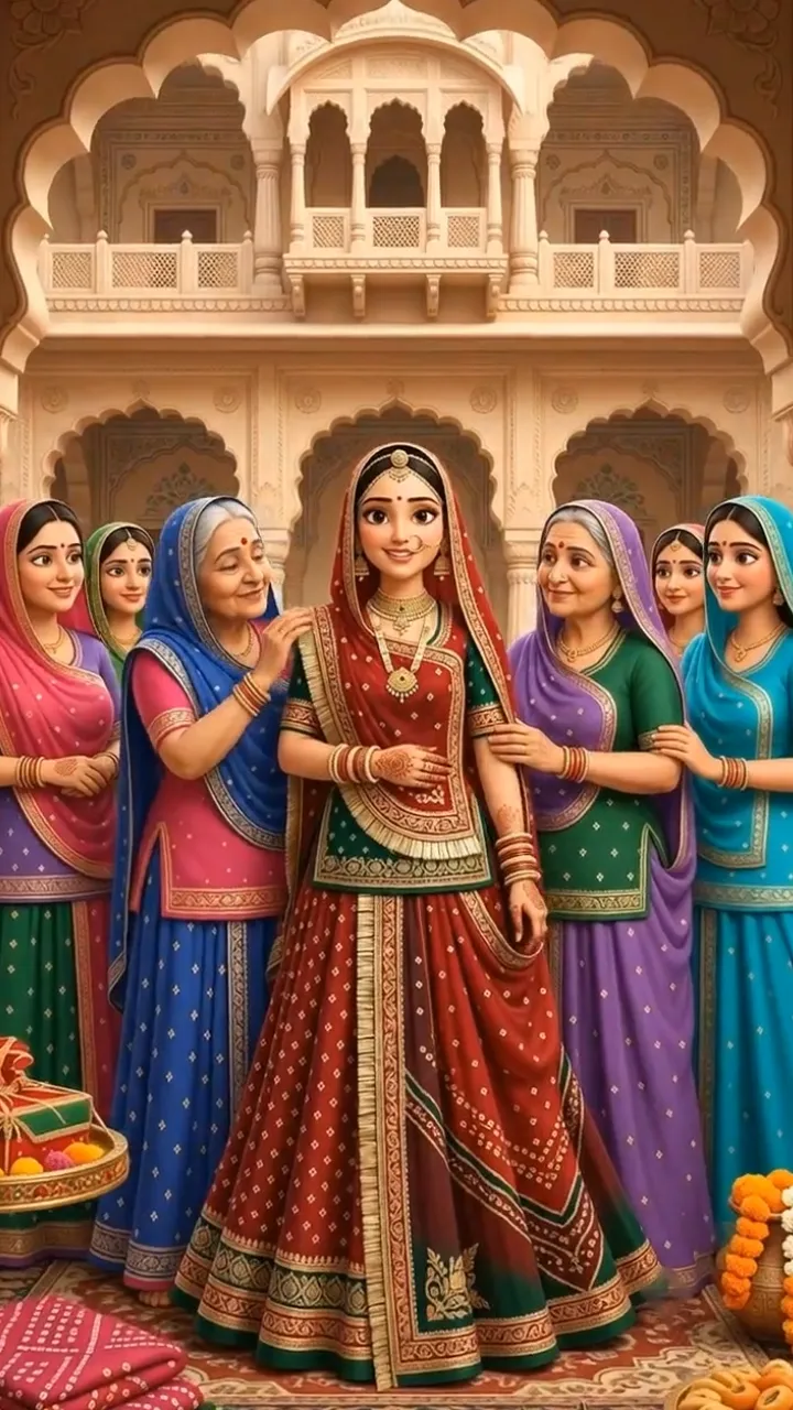 3D Sinjara Teej Invitation Video with Rajasthani Theme