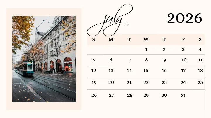 2026 calendar images with modern travel photo design