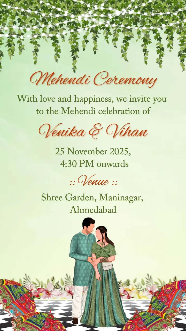 mehndi invitation video in colorful cultural theme