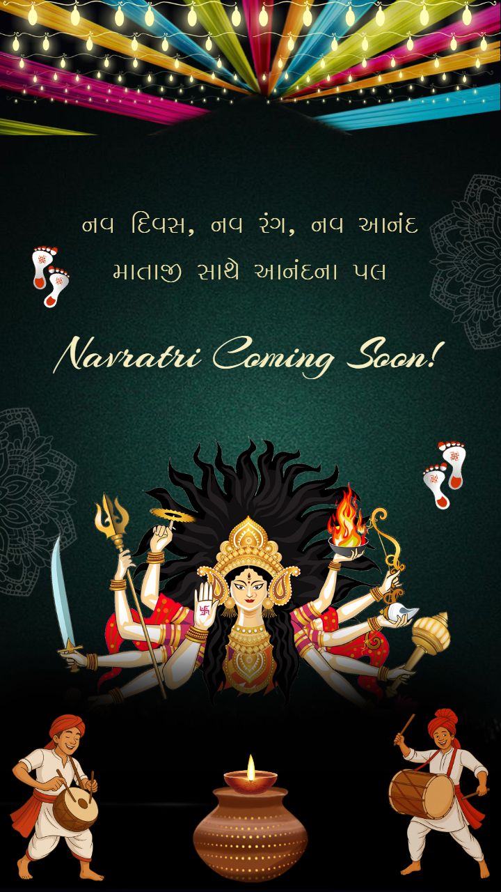 Coming Soon Navratri Status in Gujarati with Maa Durga