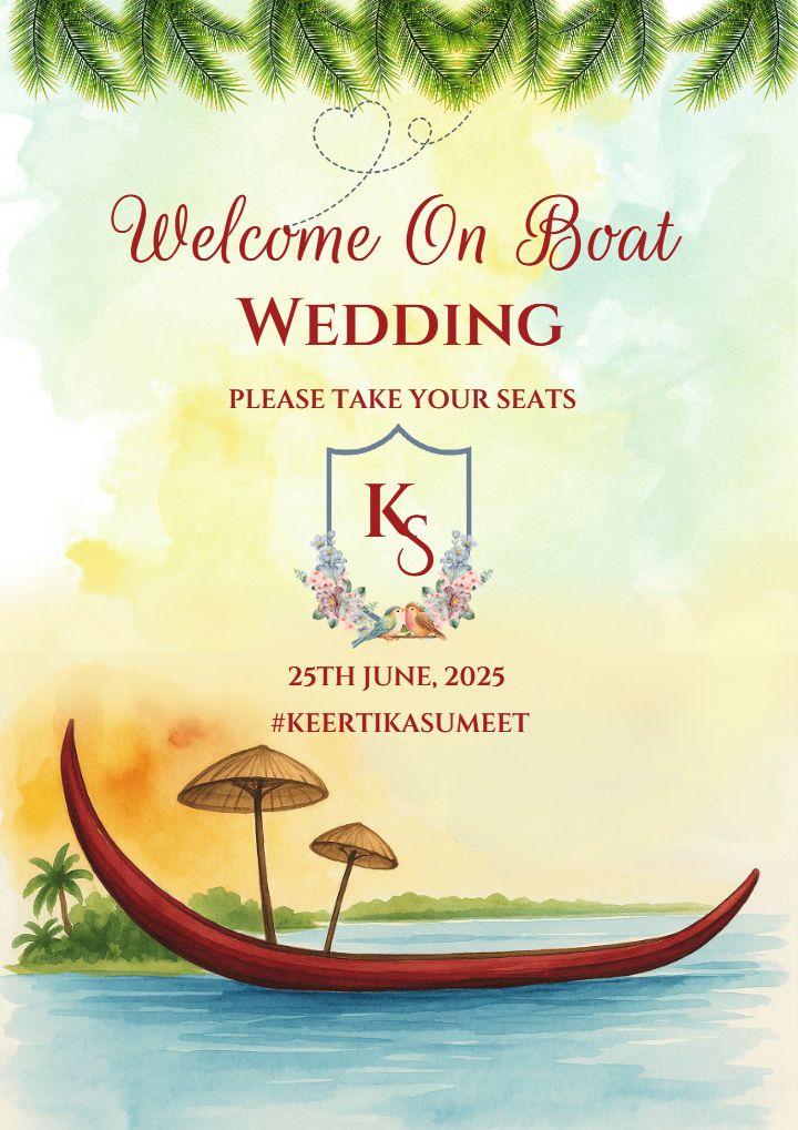 Wedding Welcome Board  to Our Dreamy Boat Ceremony