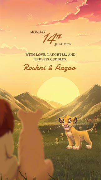 Baby Announcement Templates Nature and Lion Theme