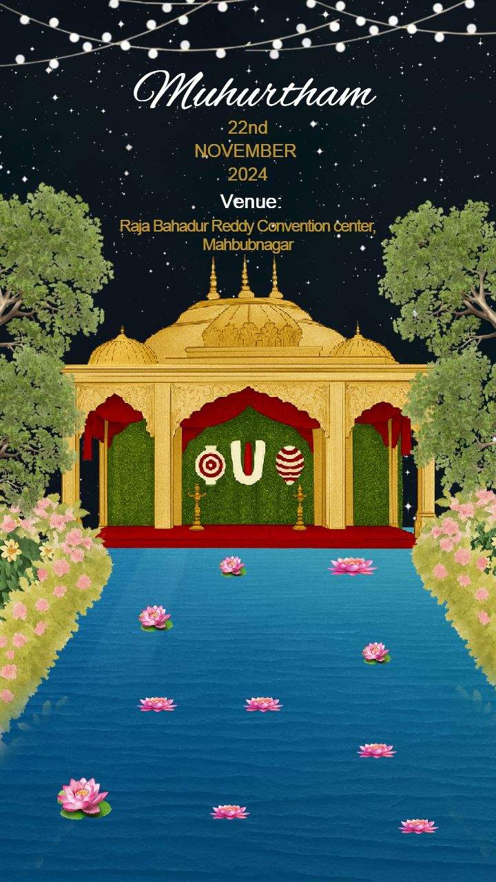 Night Sky South Indian Wedding Video Template card