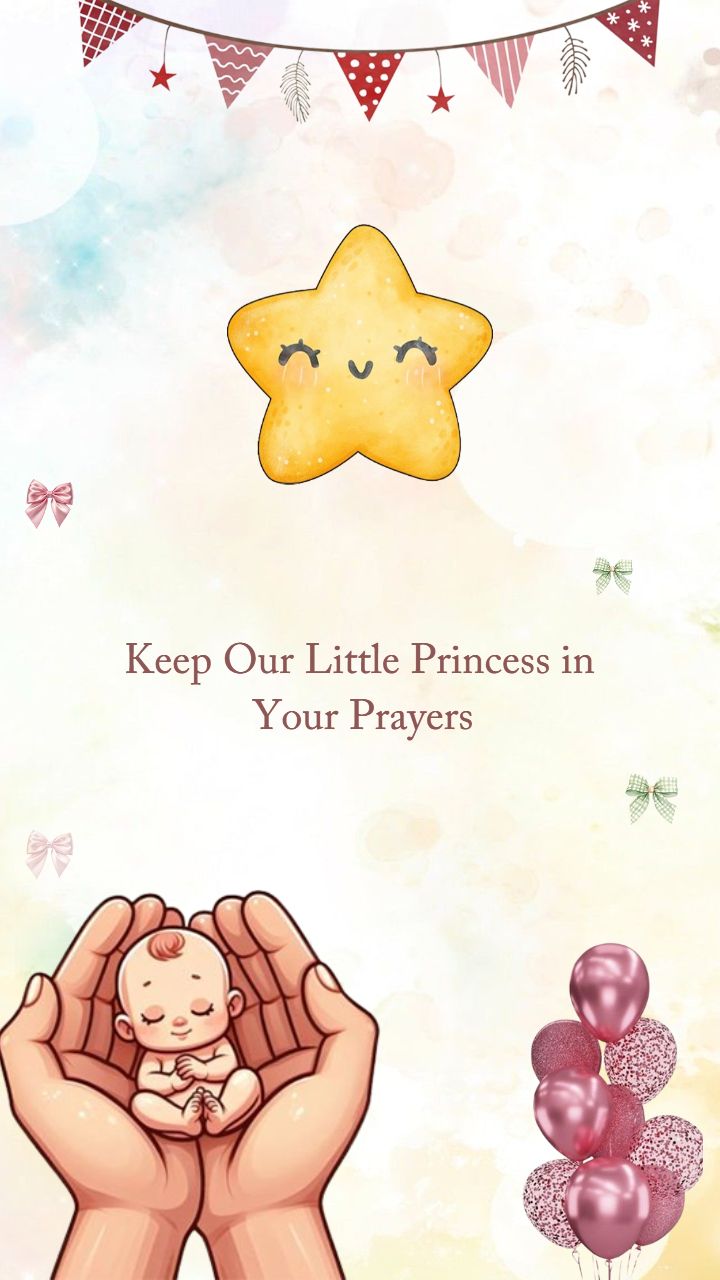 Announcement Its a Baby Girl Card for Little Girl