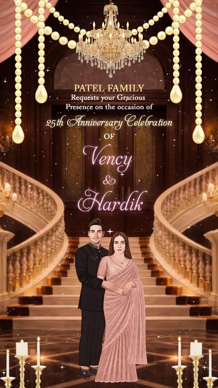 25 Anniversary Invitation Royal Golden Celebration Card