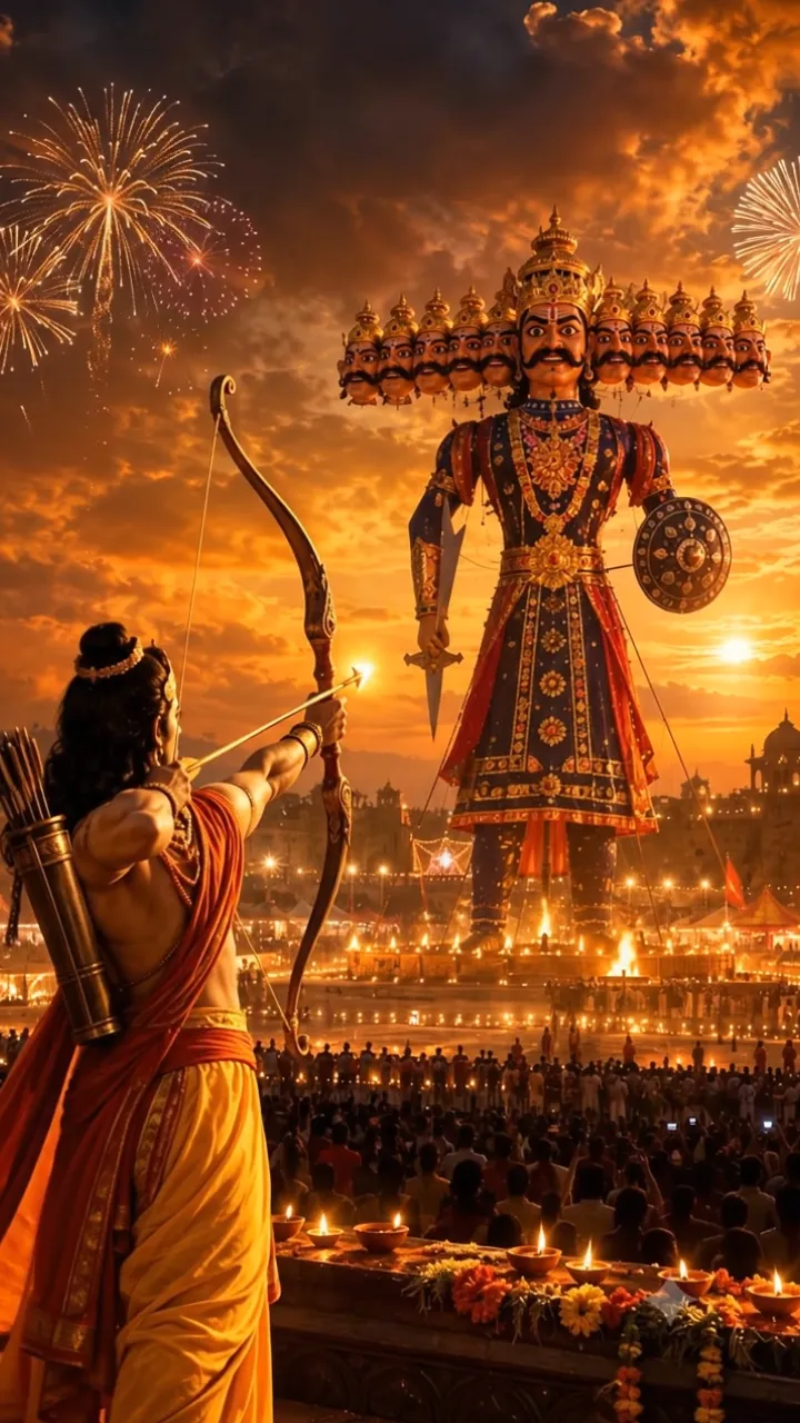 Dussehra Status Video with Lord Ram and Ravan Theme Online