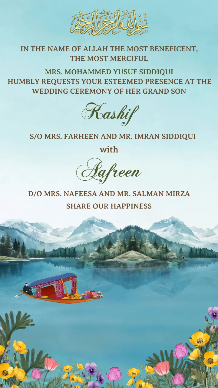Elegant Muslim Wedding Invitation Video Templates Online