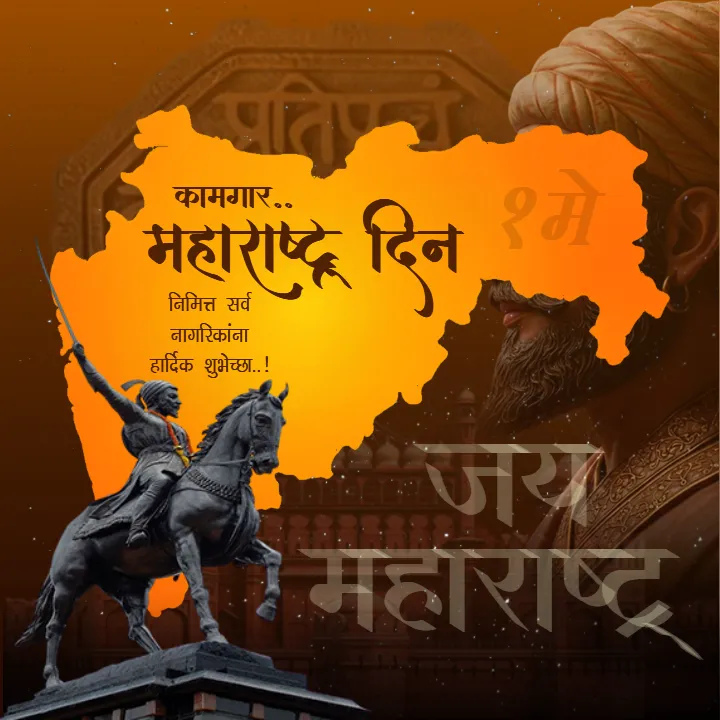Creative Maharashtra Sthapana Image in Marathi Printable