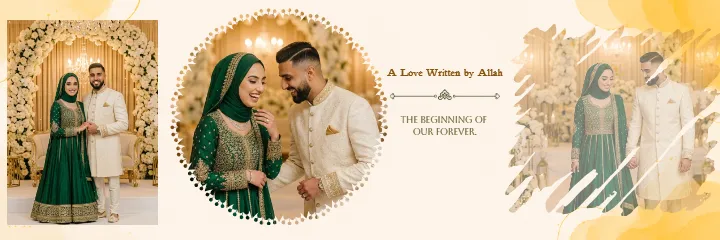 Muslim Engagement Album Premium Islamic Wedding PSD Layout