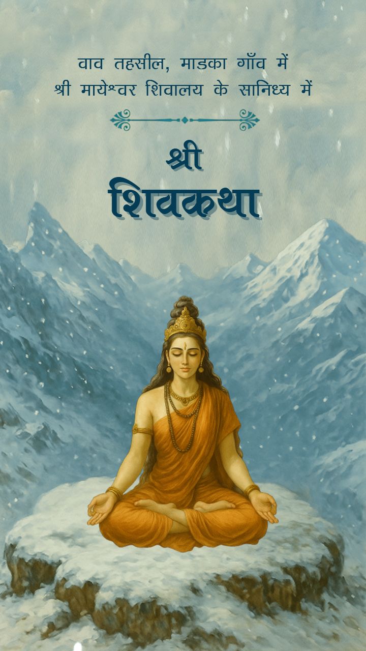 Shiv Puran Invitation Template with Mahadev Family