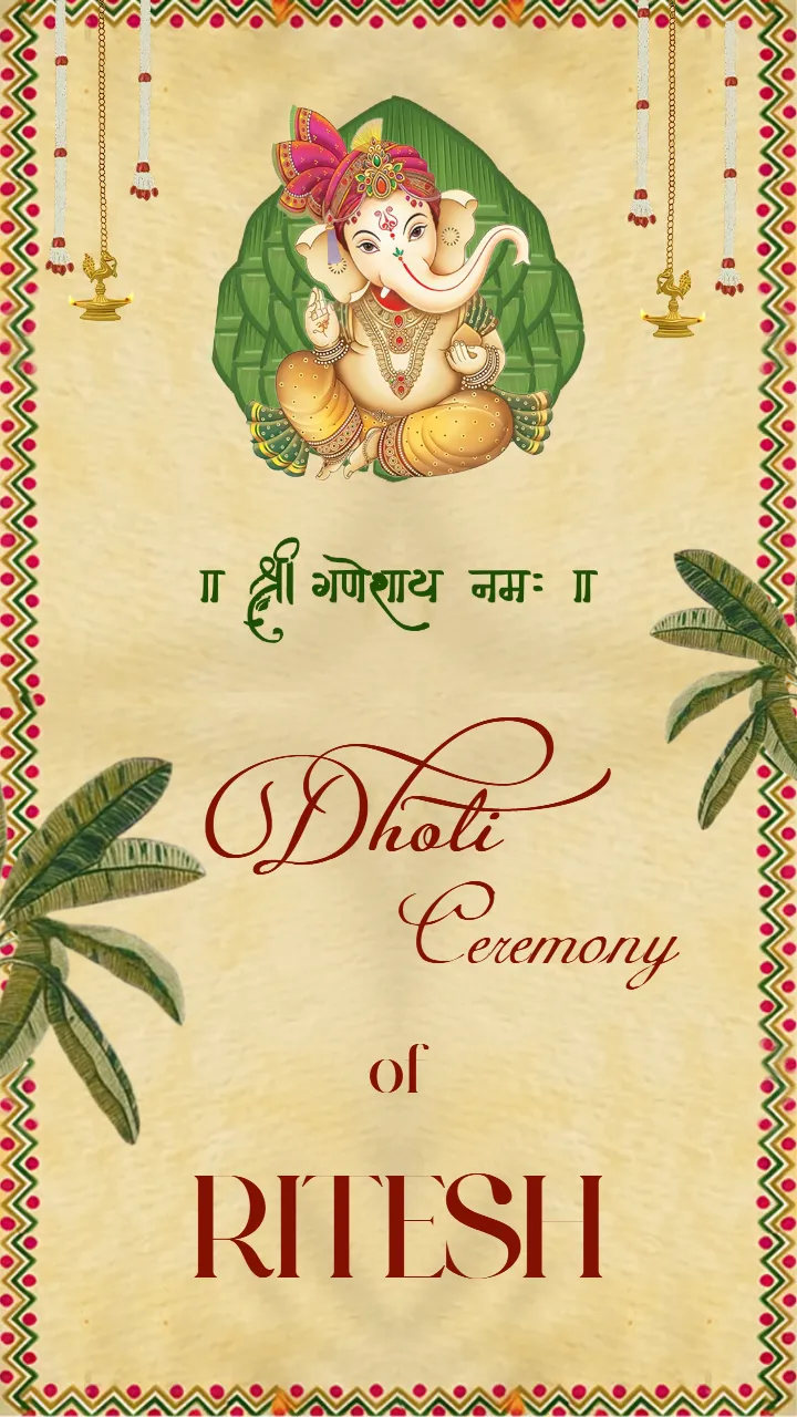 dhoti ceremony invitation Video in South Indian style